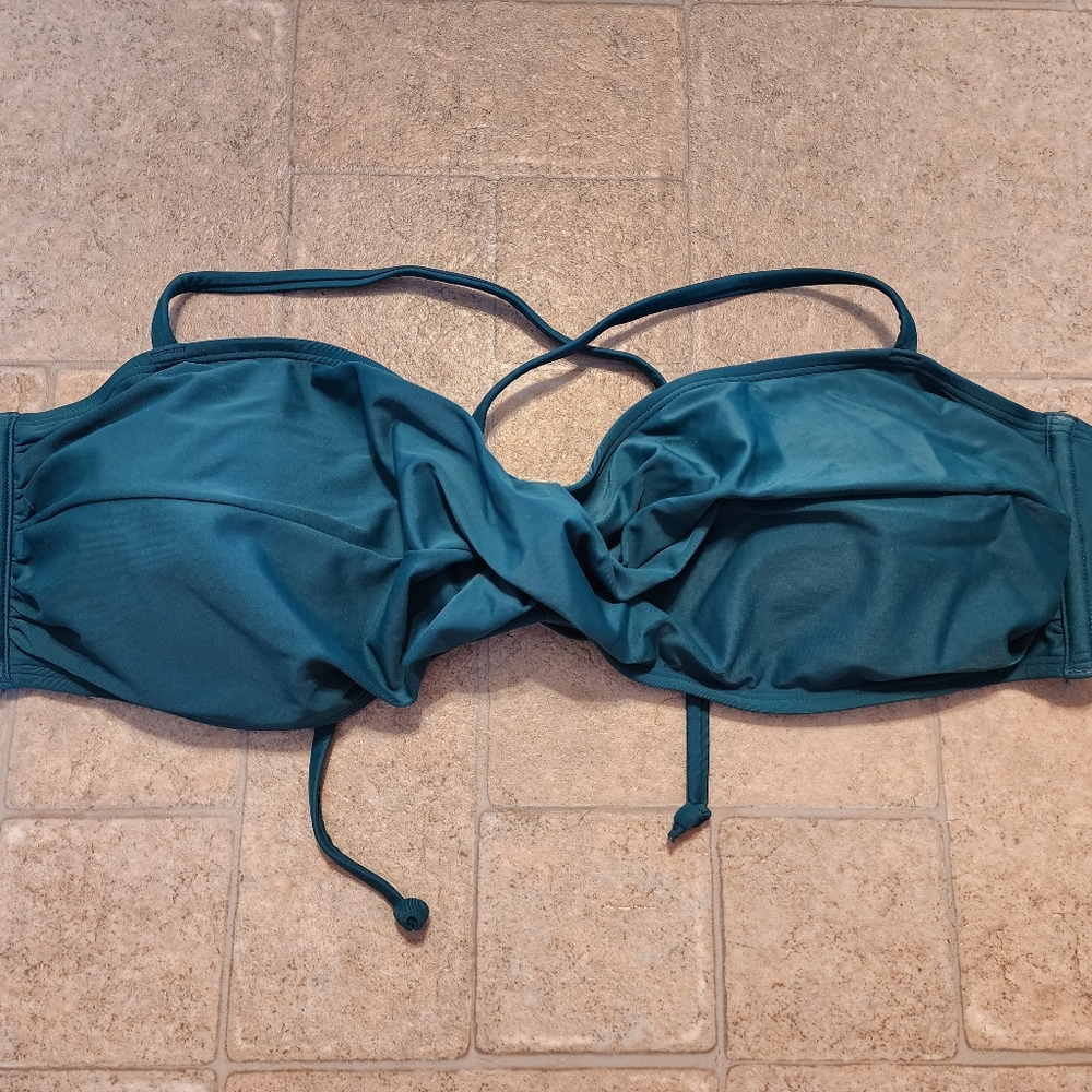 Women's Old Navy green teal bandeau bikini top XXL